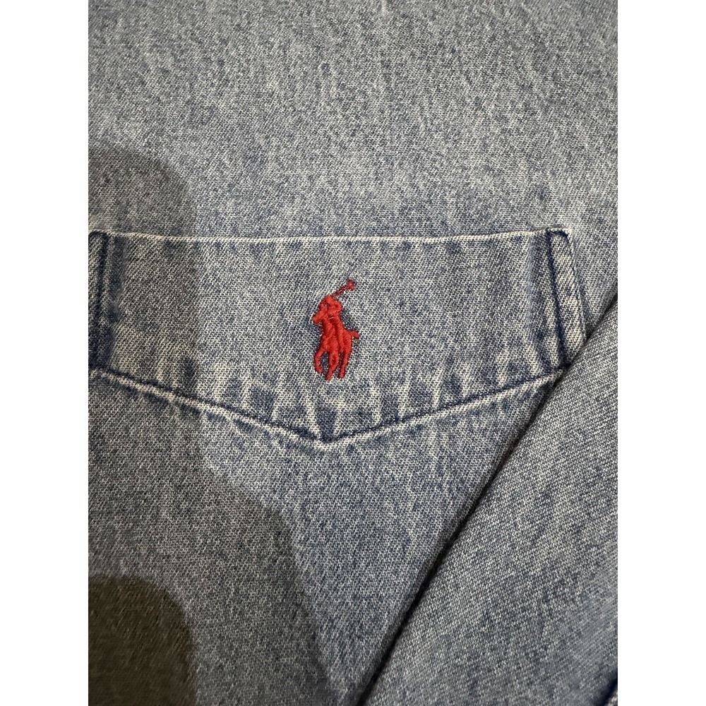 Polo by Ralph Lauren Light Denim Button-Down Shirt with Red Pony - Picture 7 of 10